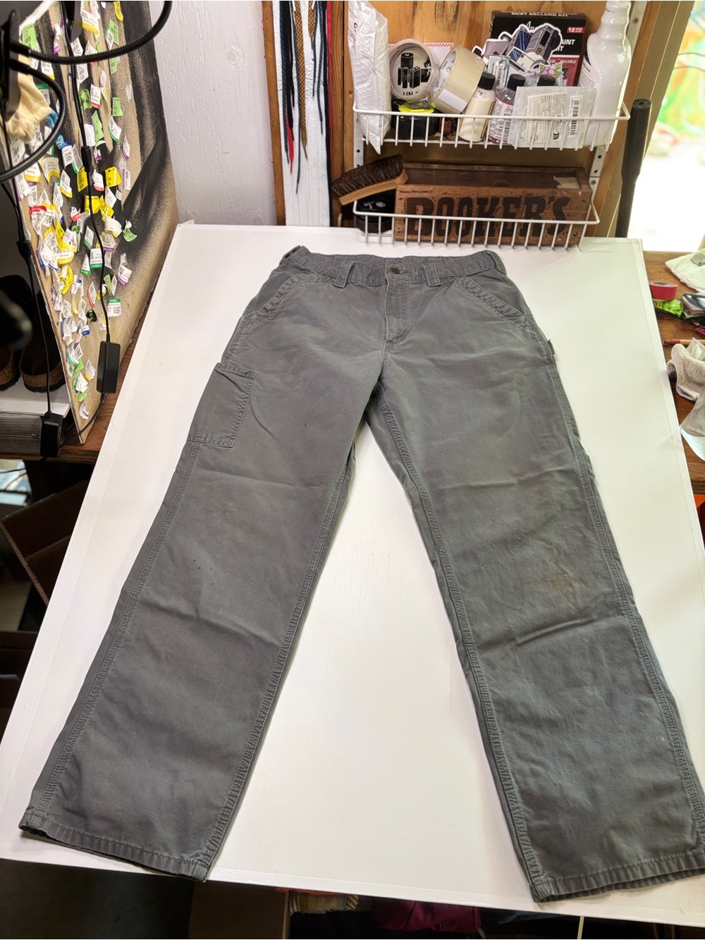 Carhartt Men’s 32x30 Gray Painter Work Pants Relaxed Fit Workwear - Picture 2 of 8